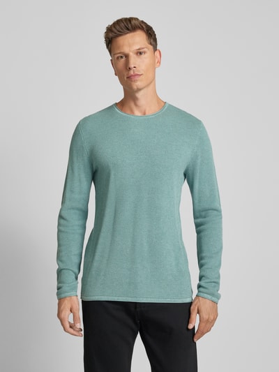 MCNEAL Regular fit gebreide pullover met structuurmotief Lichtturquoise gemêleerd - 4