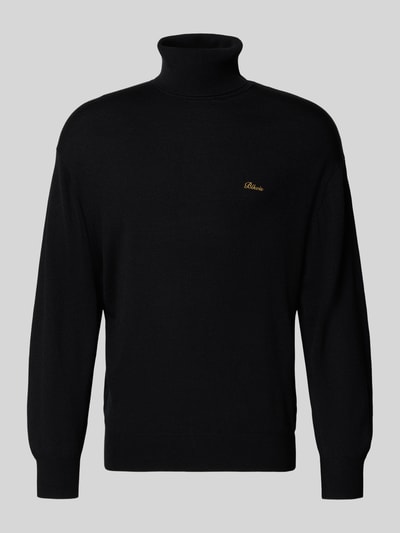 BLKVIS Golf z mieszanki wełny z wyhaftowanym logo Czarny 2