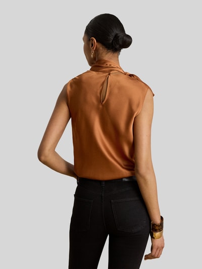 Lauren Ralph Lauren top o kroju regular fit z kokardą Terakotowy 5