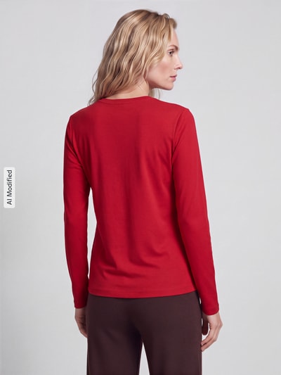 Polo Ralph Lauren Longsleeve mit Logo-Stitching Rot 5