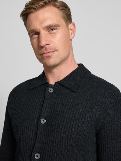 Marc O'Polo Regular Fit Strickjacke aus Woll-Mix Black 3