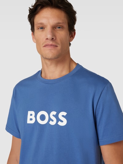 BOSS T-Shirt mit Logo-Print und Rundhalsausschnitt Rauchblau 3