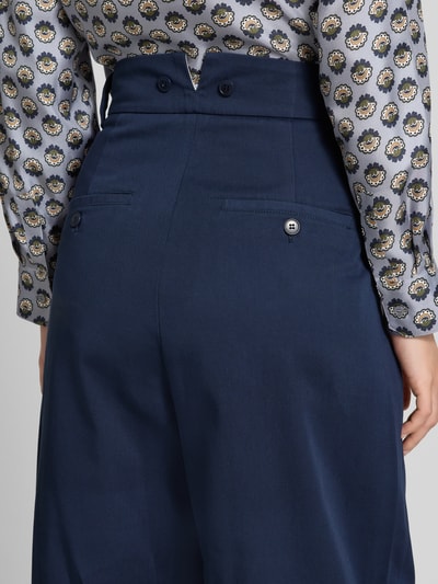 Weekend Max Mara Relaxed fit wijde broek van puur katoen, model 'ALFEO' Marineblauw - 3