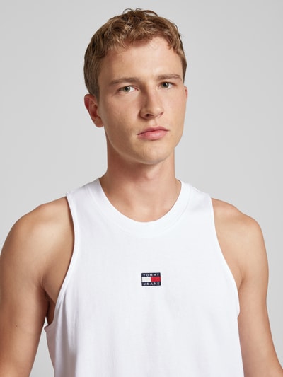 Tommy Jeans Tanktop mit Label-Badge Weiss 3