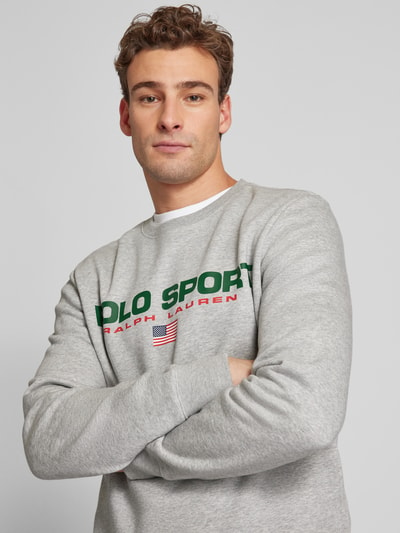 Polo Sport Bluza rozpinana z wyhaftowanym logo Jasnoszary melanż 3