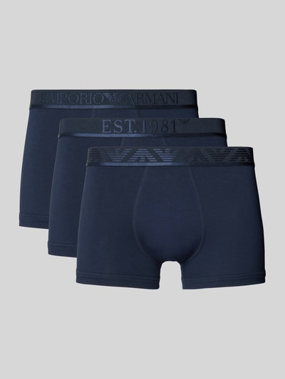 Emporio Armani Trunks mit Label-Bund im 3er-Pack Dunkelblau 1