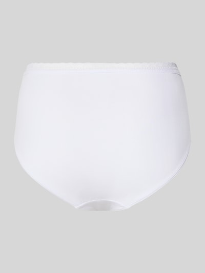 Productfoto, Slim Fit Slip uit katoenmix in set van 3 van SCHIESSER, dames slip, wit, met kant, gladde structuur, detailopname