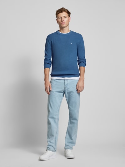 Calvin Klein Jeans Sweter z dzianiny z naszywką z logo Niebieski 1