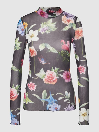 moves Shirt met lange mouwen en bloemenmotief, model 'Filana' Zwart - 2