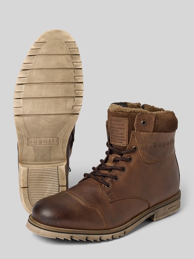 bugatti Schnürstiefel mit Label-Detail Taupe 4