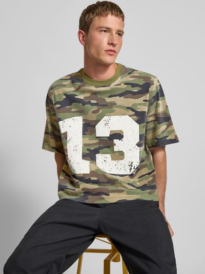 REVIEW T-shirt z okrągłym dekoltem Oliwkowy 3