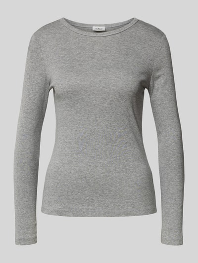 s.Oliver RED LABEL Shaped fit shirt met lange mouwen van een mix van katoen en viscose Lichtgrijs gemêleerd - 2