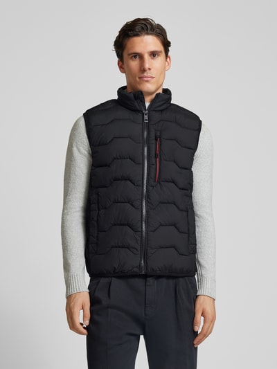 Tom Tailor Regular fit bodywarmer met borstzak met rits Zwart - 4