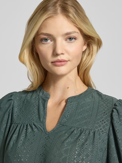 Only Relaxed Fit Blusenshirt mit Lochmuster Modell 'SANDRA' Schilf 3