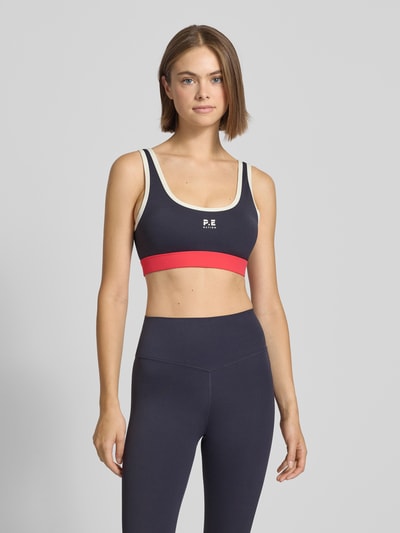 P.E Nation Sportbeha met labelprint, model 'PURSUIT' Donkerblauw - 4