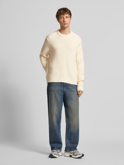 Jack & Jones Strickpullover in Bouclé-Optik Modell 'MEADOWS' Offwhite 1