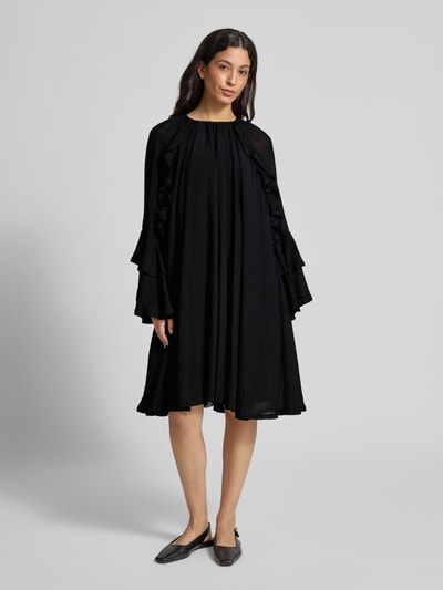 Copenhagen Muse Sukienka o długości do kolan z mieszanki wiskozy model ‘NORMA’ Czarny 4