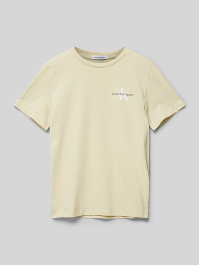 Calvin Klein Jeans T-Shirt mit Label-Print Beige 1