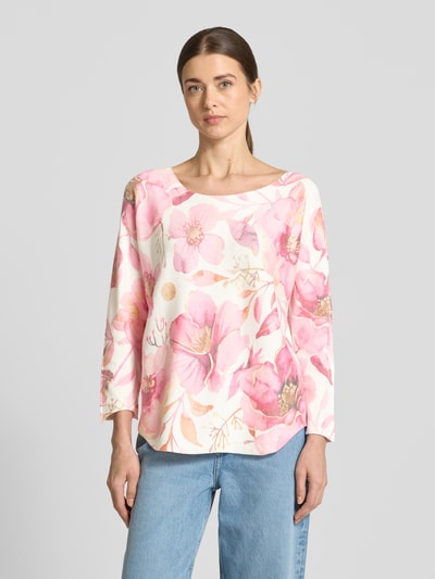 ZABAIONE Strickpullover mit Rundhalausschnitt Pink 4