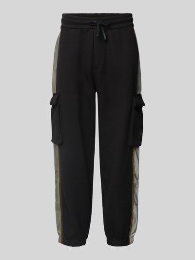 EA7 Emporio Armani Tapered Fit Sweatpants mit Cargotaschen Modell 'ATHLETIC MIX' Black 2