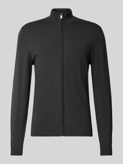 MCNEAL Strickjacke aus Viskose-Mix mit Stehkragen Dunkelgrau Melange 2