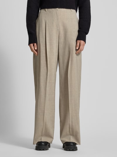 BOSS Regular Fit Bundfaltenhose aus Schurwolle Modell 'TIANA4' Beige 4