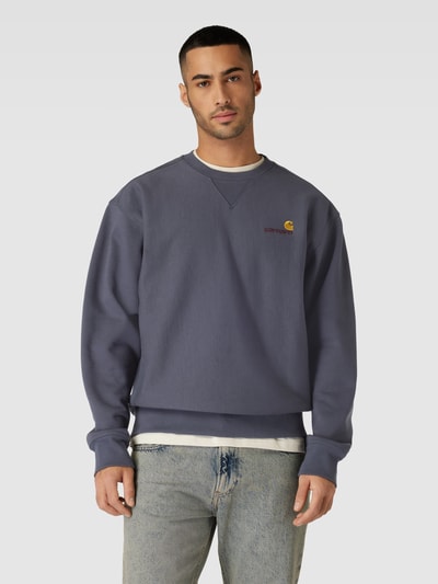 Carhartt Work In Progress Sweatshirt met labelstitching Donkergrijs - 4