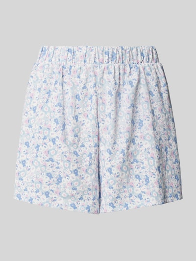 Marc O'Polo Loose Fit Pyjama Shorts aus reiner Baumwolle mit abstrakt floralem Muster Hellblau 1