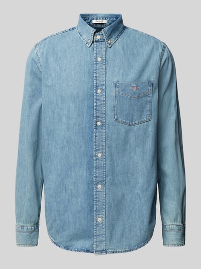 Gant Koszula jeansowa o kroju regular fit z kołnierzykiem typu button down Jasnoniebieski 2