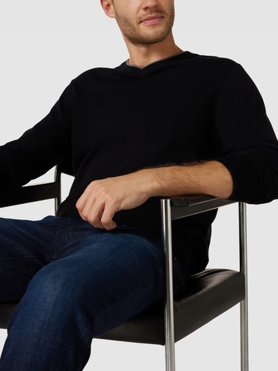 ARMANI EXCHANGE Strickpullover mit V-Ausschnitt Schwarz 3