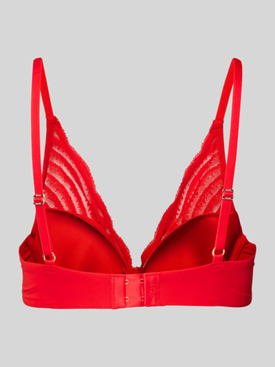 BOSS Triangelbeha met kant, model 'UNDERWIRE' Rood - 3