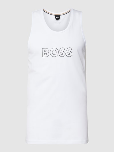 BOSS Top z nadrukiem z logo model ‘Beach’ Biały 2