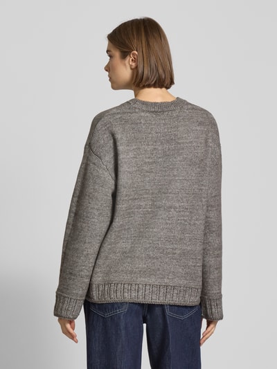 Pieces Oversized Strickpullover mit Crew Neck Modell 'ORLY' Mittelgrau 5