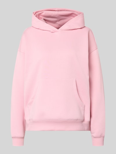 Produktfoto, Relaxed Fit Hoodie mit Baumwoll-Anteil Modell 'ADELE' von ONLY, Optik: Unifarben in Rosa, Kängurutasche, Sweat-Material, Kapuze, gerippte Abschlüsse.
