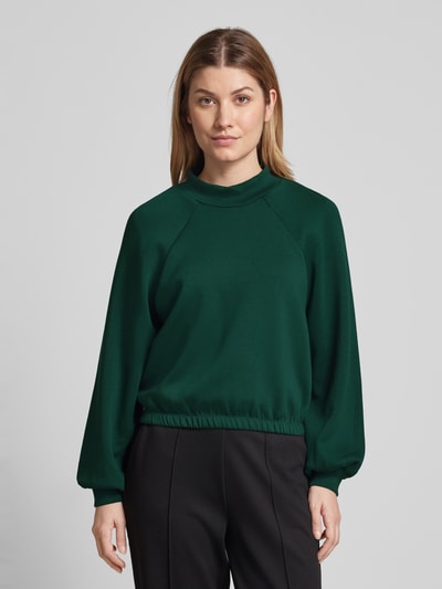 MSCH Copenhagen Sweatshirt met opstaande kraag, model 'Edilina' Donkergroen - 4