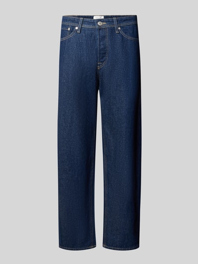 Produktfoto, Loose Fit Jeans im 5-Pocket-Design Modell 'EDDIE' von JACK & JONES aus reiner Baumwolle in Dunkelblau mit Label-Patch