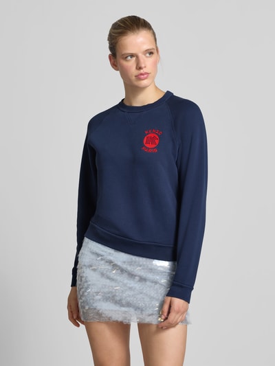 Kenzo Regular fit pullover met logostitching Blauw - 4