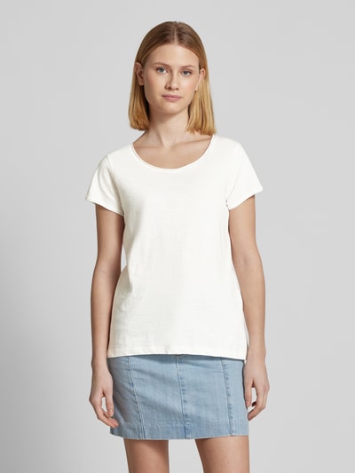 Tom Tailor Regular fit T-shirt van puur katoen Offwhite - 4