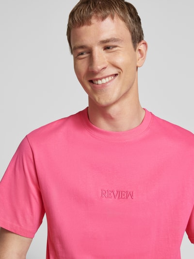 REVIEW T-Shirt mit Label-Stitching Pink 3