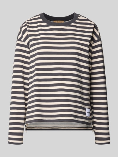 Smith and Soul Sweatshirt met ronde hals en labeldetail Antraciet - 1