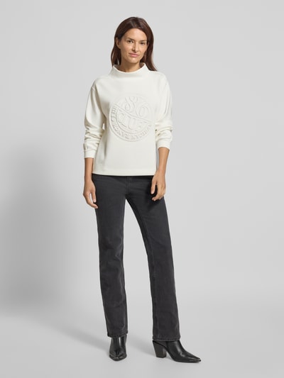 monari Sweatshirt mit Strukturmuster Offwhite 1