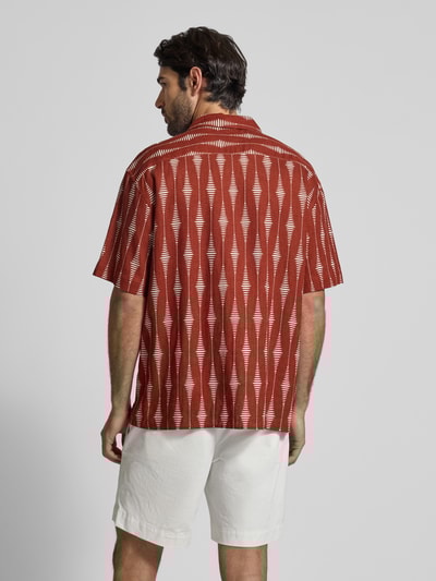 MCNEAL Vrijetijdsoverhemd van een mix van viscose en linnen Donkerrood - 5