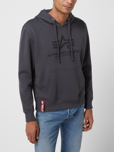 Alpha Industries Hoodie met labelprint Donkergrijs - 4