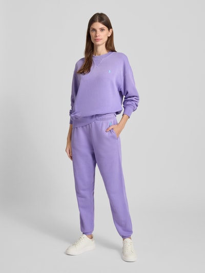 Polo Ralph Lauren Oversized Sweatshirt mit Label-Stitching Lila 1