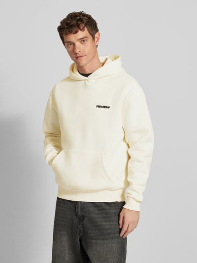 REVIEW Hoodie met labeldetail Ecru - 4