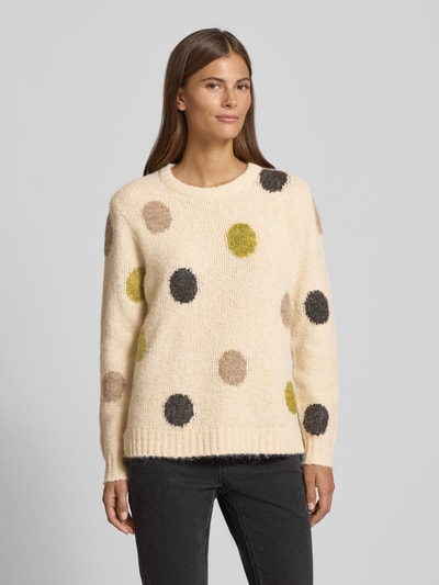 FREE/QUENT Regular fit pullover in gebreide look, model 'Luisa' Offwhite gemêleerd - 4