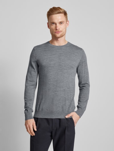 s.Oliver BLACK LABEL Sweter z dzianiny o kroju regular fit z żywej wełny Czarny 5