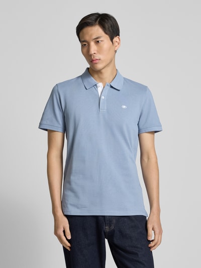 Tom Tailor Regular Fit Poloshirt aus Baumwoll-Piqué mit Logo-Stitching Rauchblau 4