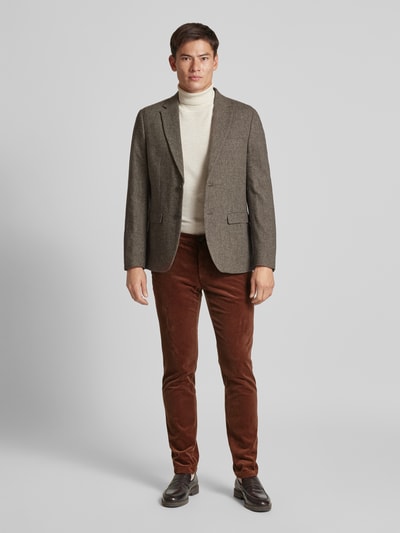 g1920 Slim fit corduroy broek, model 'Subway' Roestrood - 1