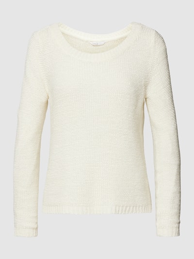 Only Strickpullover mit gerippten Abschlüssen Modell 'GEENA' Offwhite 2